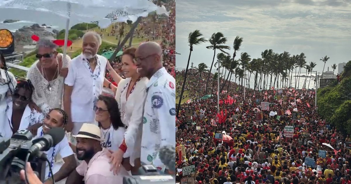 Artistas se unem a ato pró-Lula em Salvador durante carnaval da Bahia