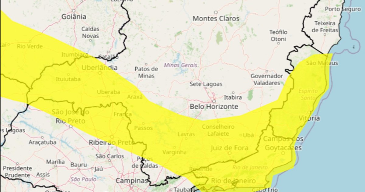 Inmet alerta para ciclone com risco de vendaval em 389 cidades de MG