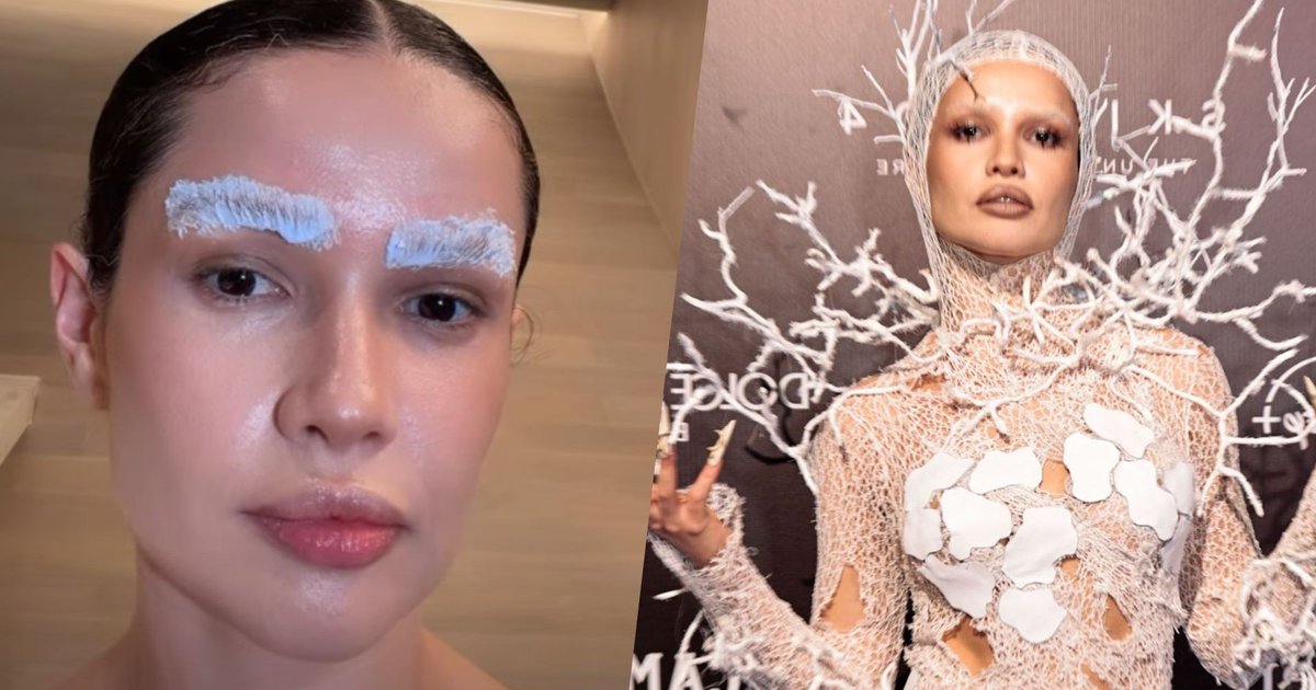 Juliette surge com sobrancelhas descoloridas para Halloween e brinca: 'Se cair, vou casar sem'