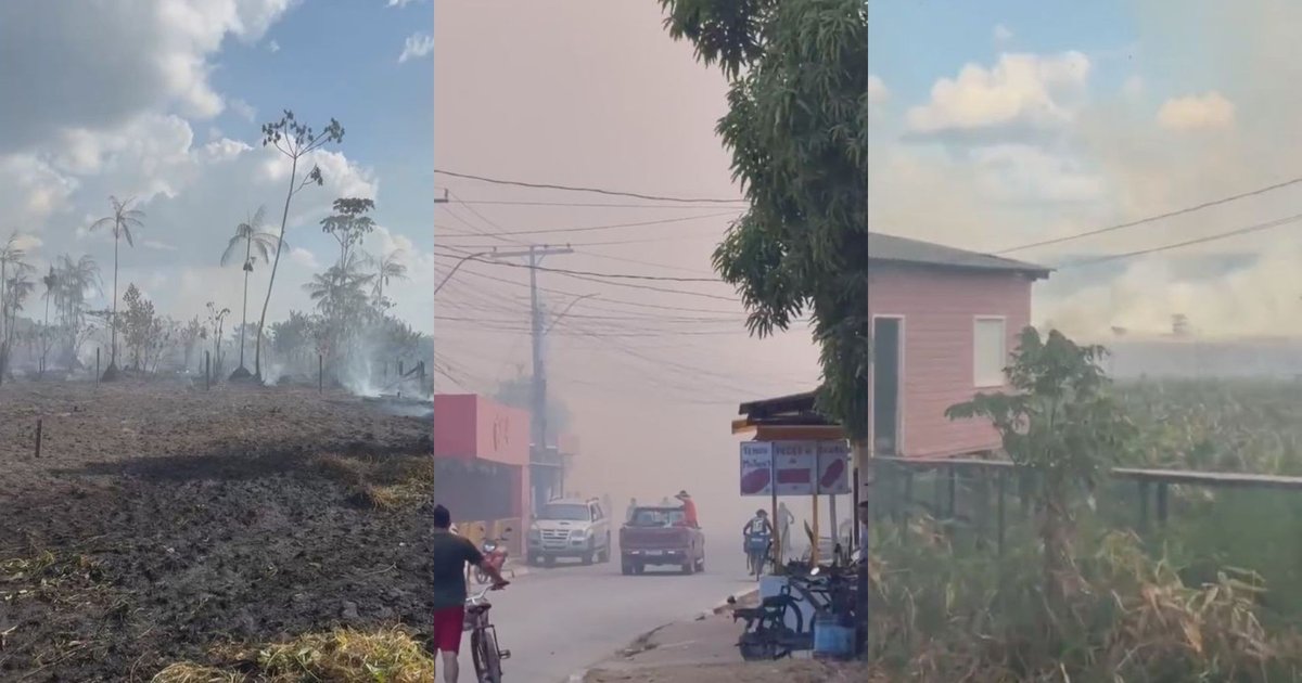 Incêndio em vegetação ameaça casas e é controlado em Vitória do Jari