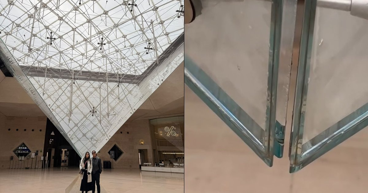 Goianiense viraliza ao criticar acabamento da pirâmide do Louvre