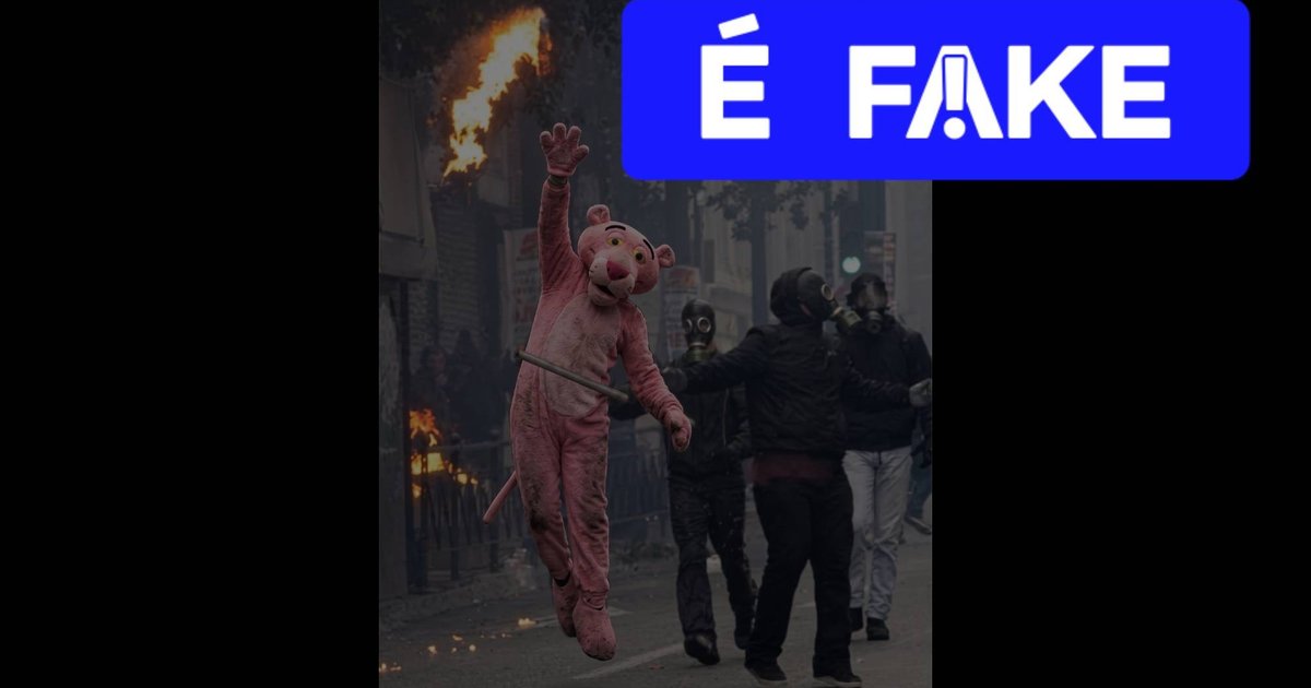 Imagem de Pantera Cor-de-Rosa em protesto de Paris é criada por IA