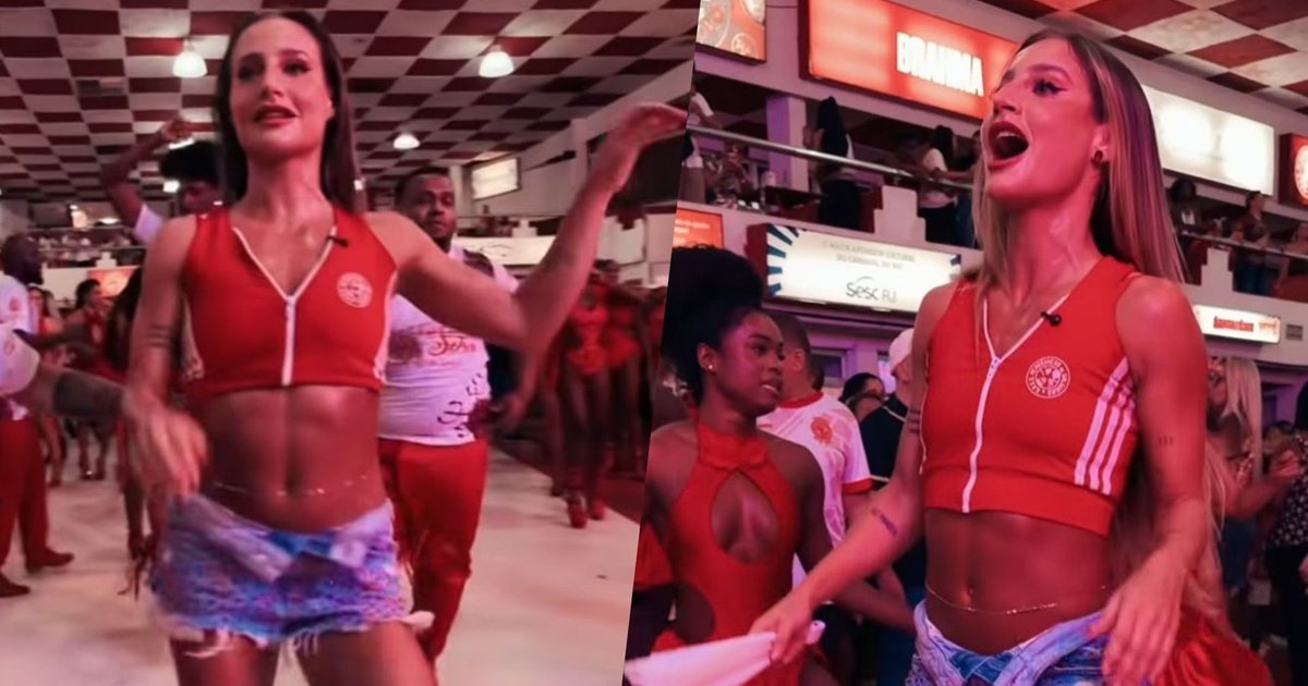 Bruna Griphao ensaia samba no Salgueiro e recebe elogios nas redes sociais