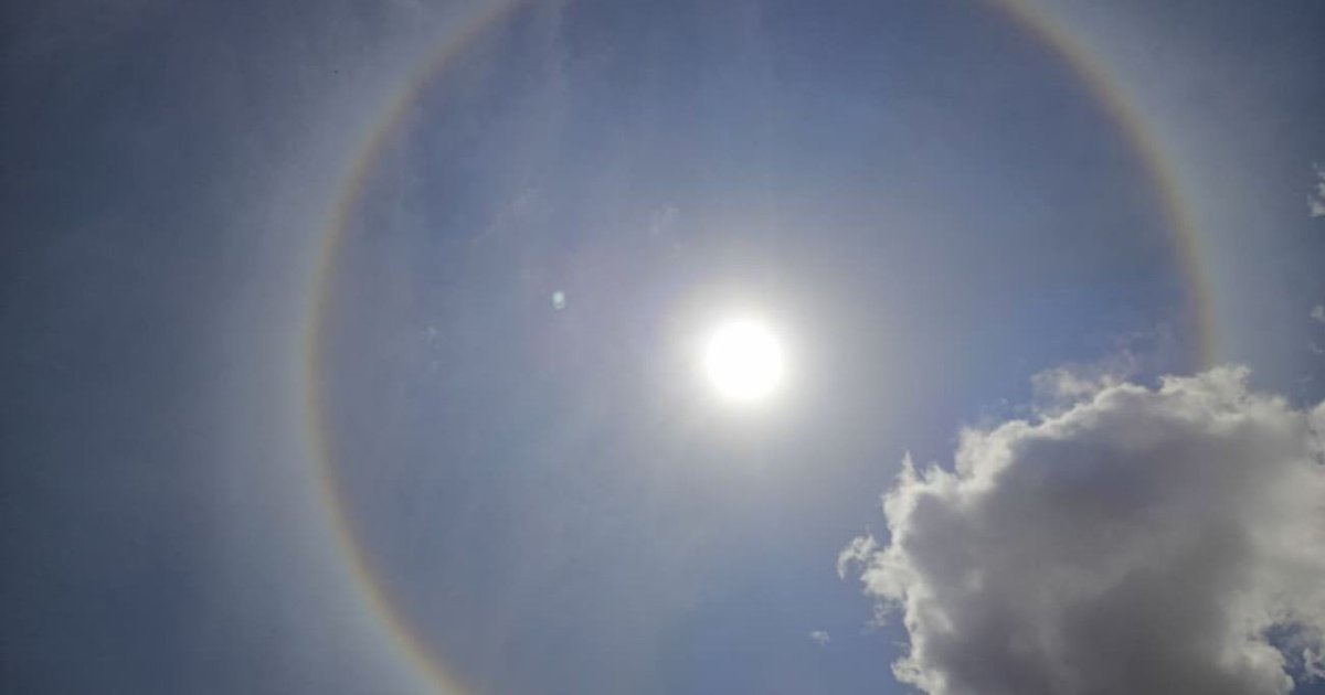 Halo solar colorido é registrado no interior do Tocantins