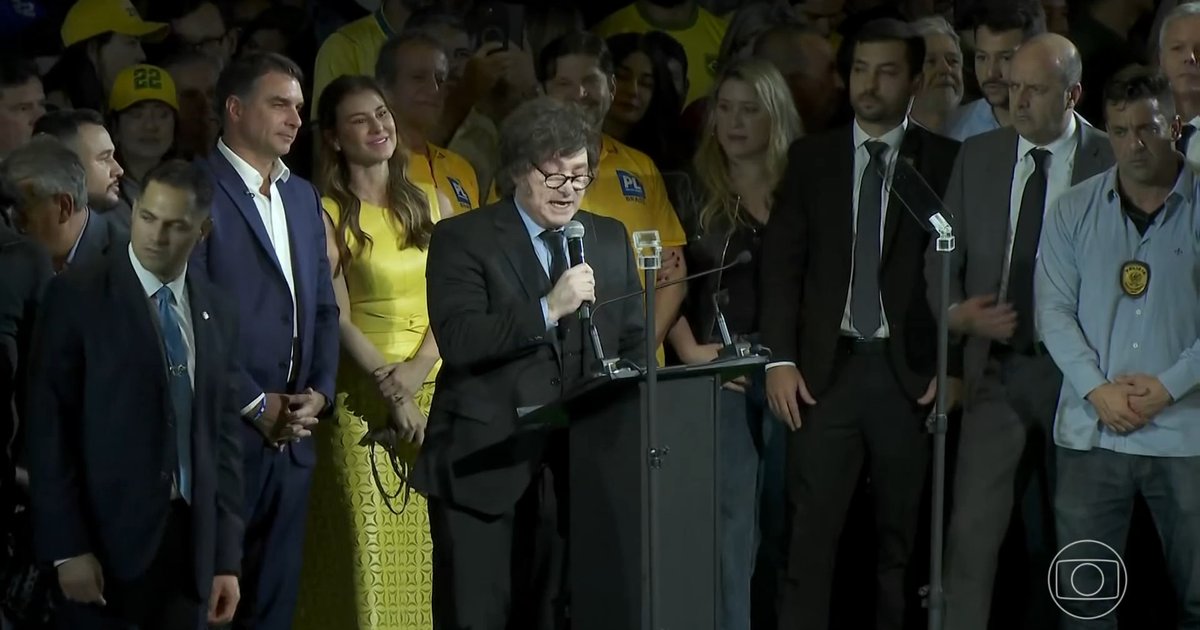 Milei ofende governo Lula durante visita à Convenção do PL em Brasília