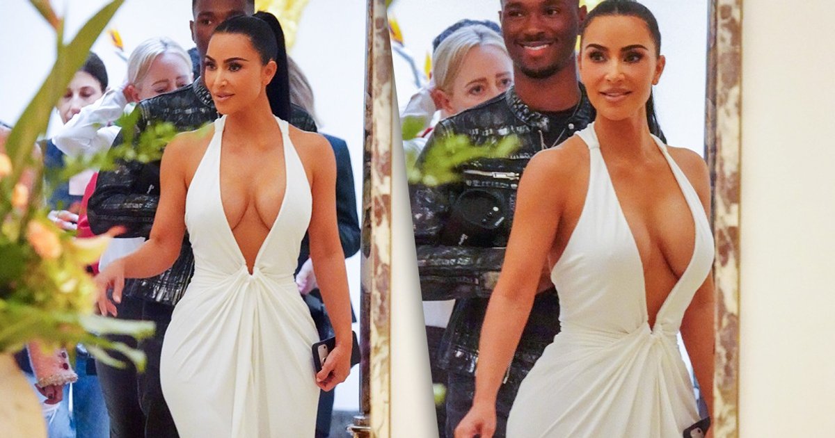 Kim Kardashian usa decote profundo em compras na Bulgari durante Festival de Roma