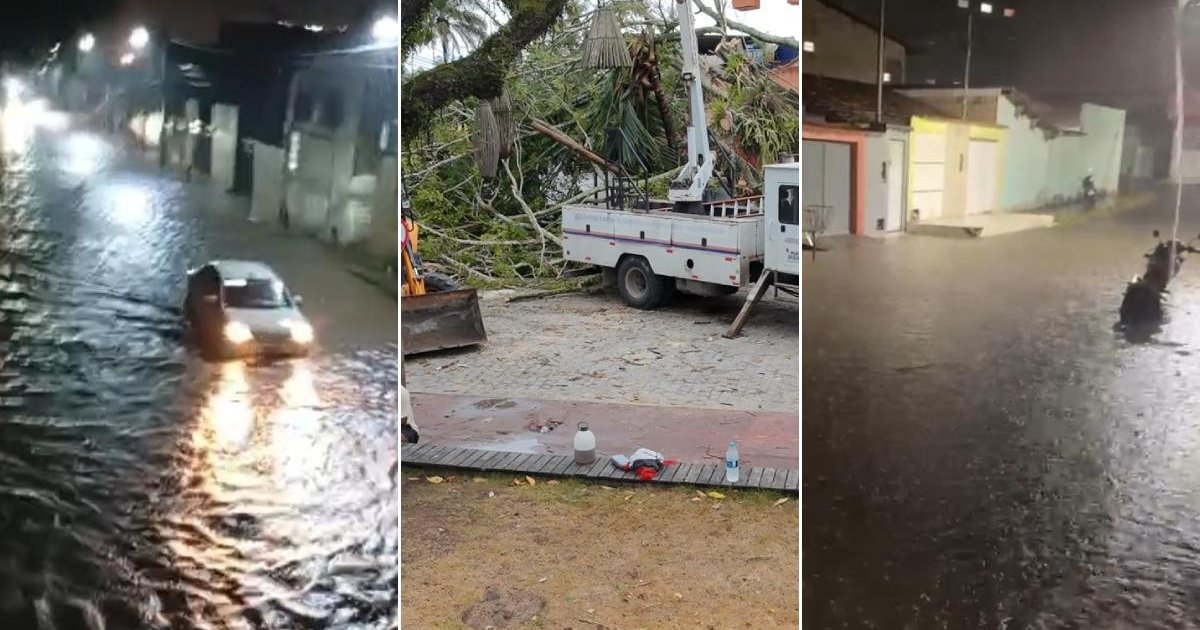 Chuva forte causa alagamentos e desabamentos no extremo sul da Bahia