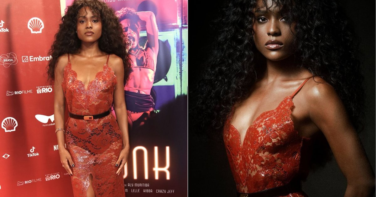 Duda Santos usa look de renda de R$ 44 mil no Festival do Rio