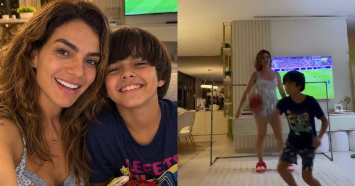 Kelly Key brinca de futebol com filho em Luanda e vídeo repercute nas redes