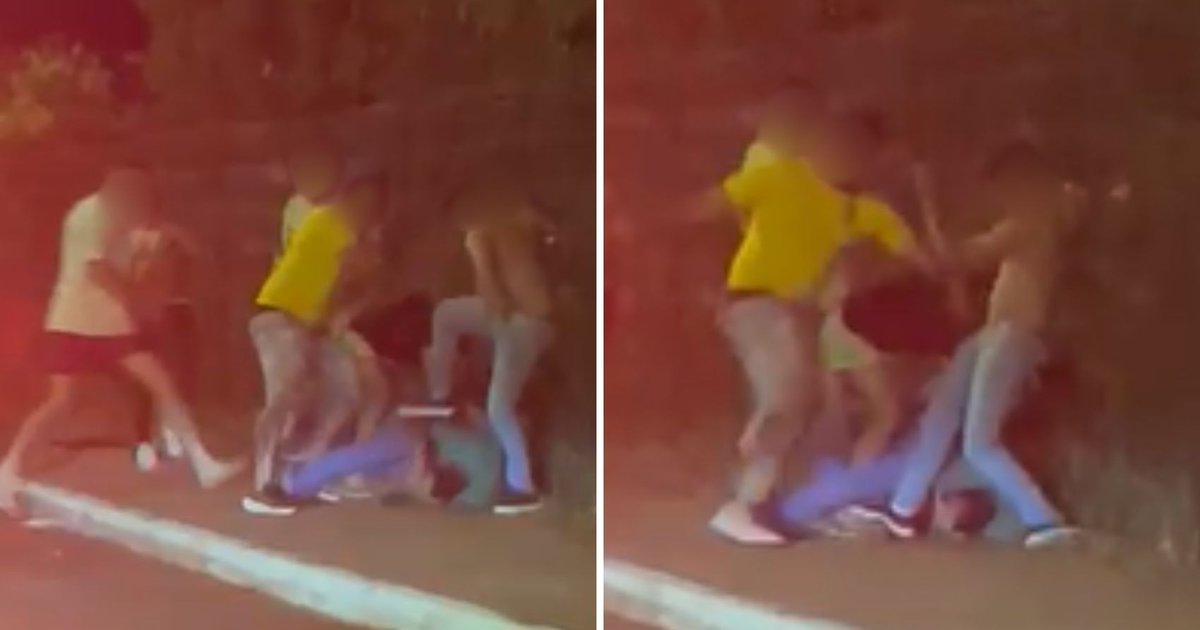 Grupo espanca homem em calçada de Rio Verde; vídeo circula nas redes