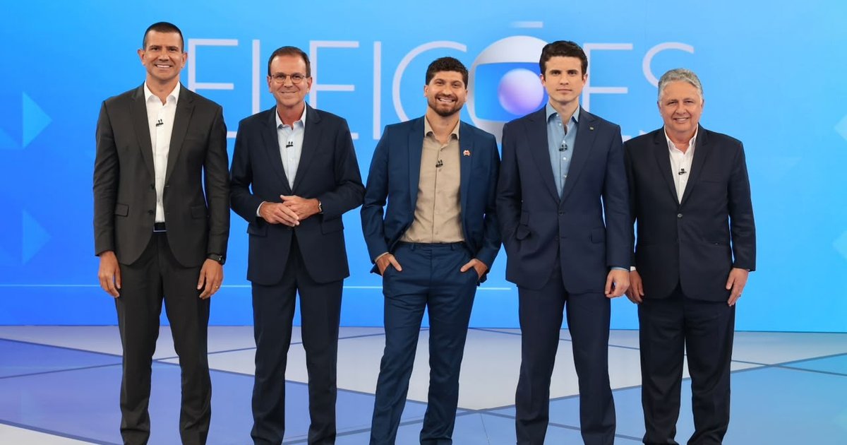 Debate da Globo: candidatos ao governo do RJ debatem segurança pública e propostas para enfrentar facções