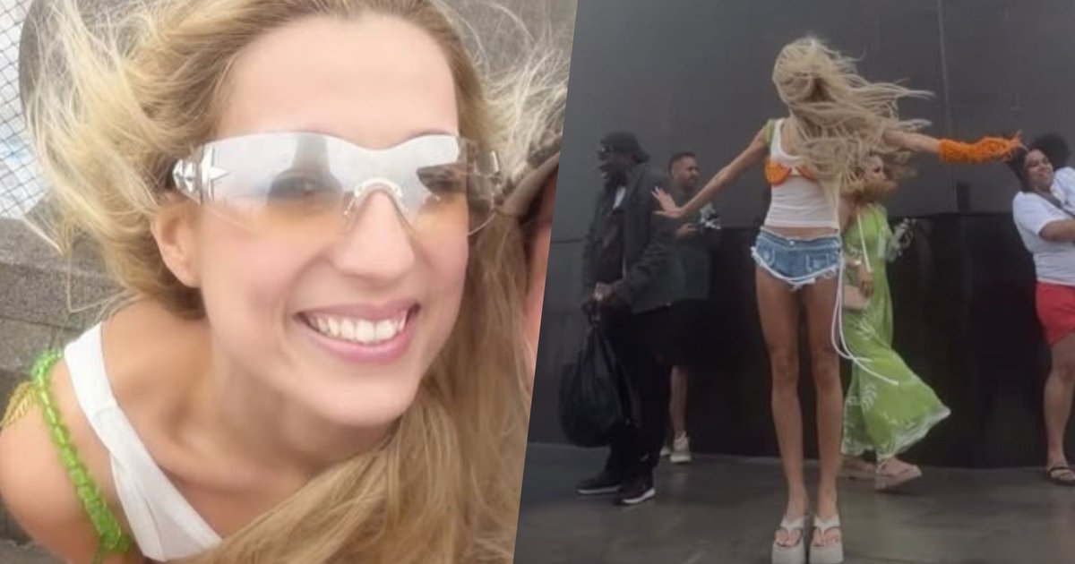 Samira Sagr vive perrengue com ventania no Cristo Redentor