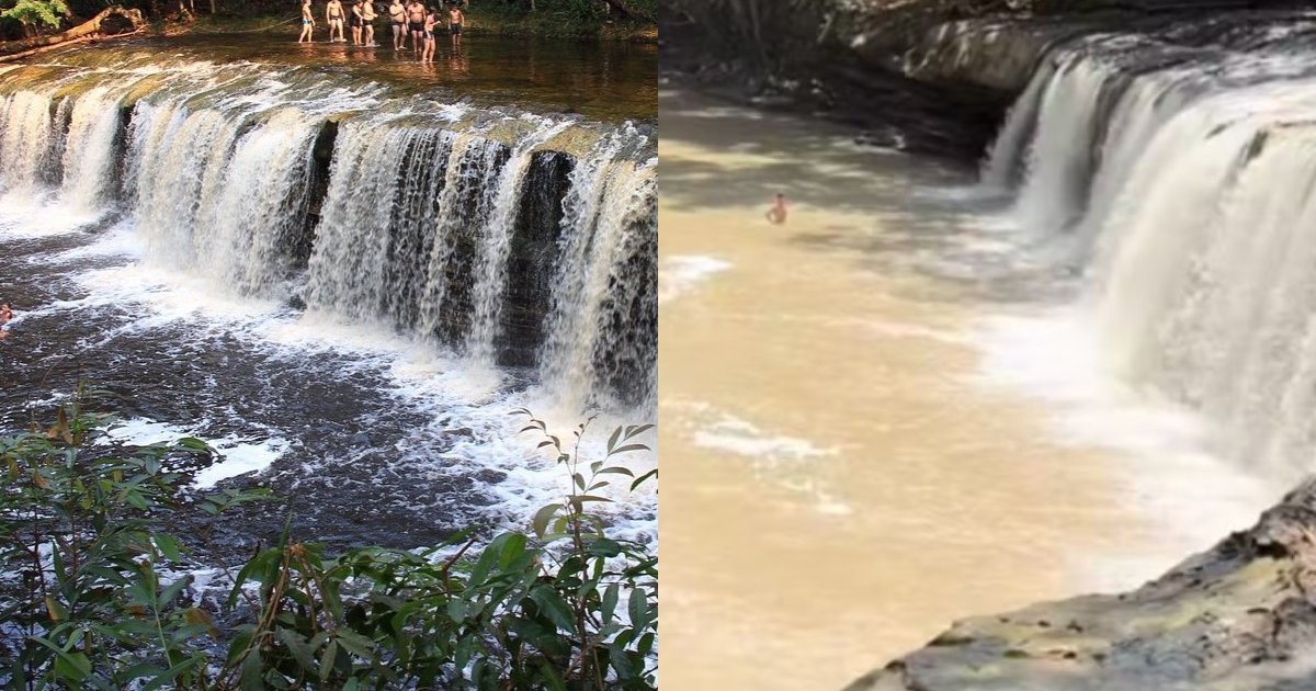 Obra irregular turva água da Cachoeira Natal no Amazonas