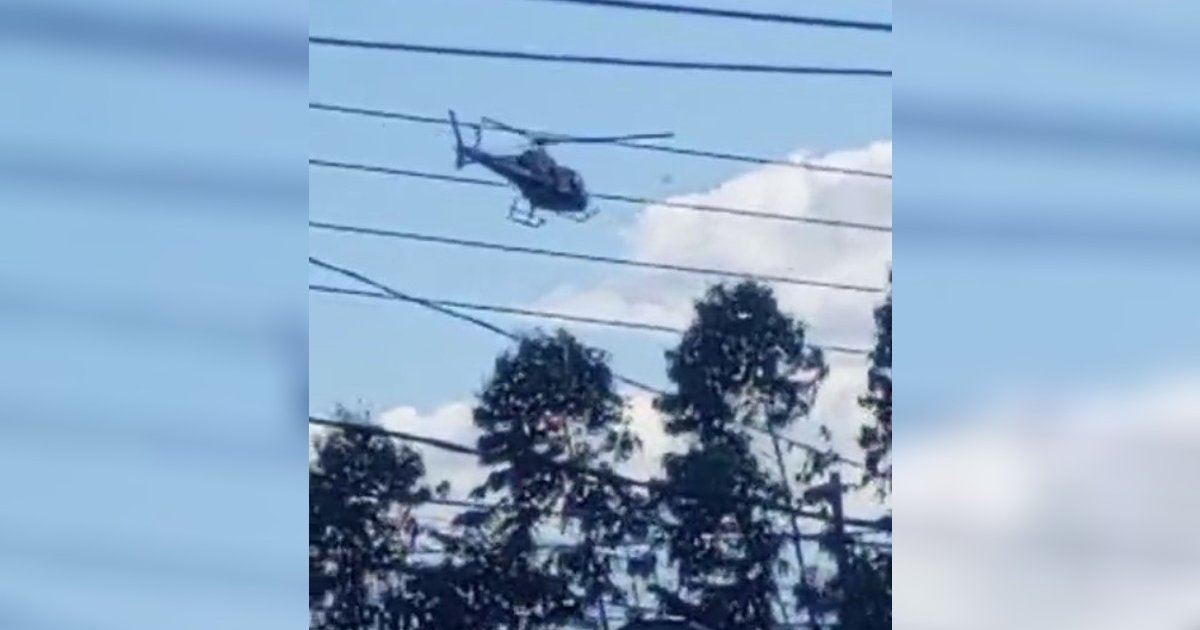 Helicóptero do Graer apoia prisão de suspeito de roubo de carro em Goiânia