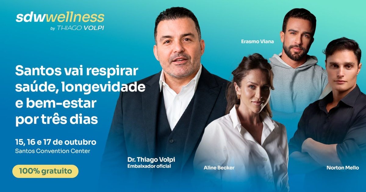 Santos promove três dias de saúde e bem-estar gratuito em outubro
