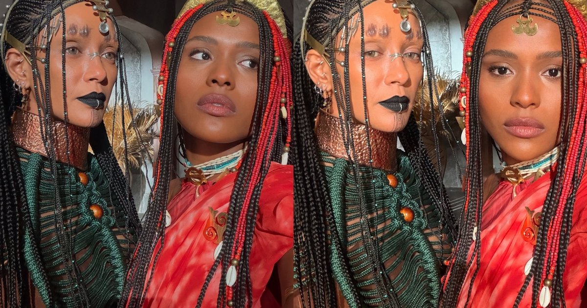 Duda Santos mostra bastidor com Taís Araújo em A Nobreza do Amor