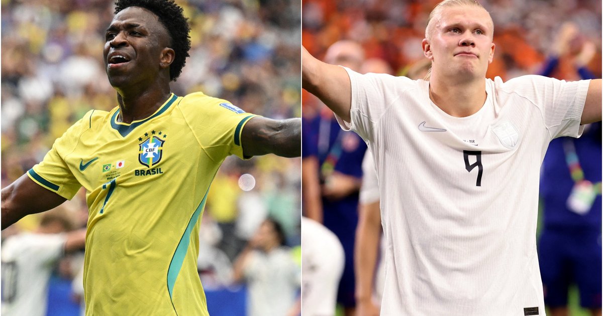 Vini Jr. e Haaland não se enfrentarão na Copa de 2026; Noruega não se classificou