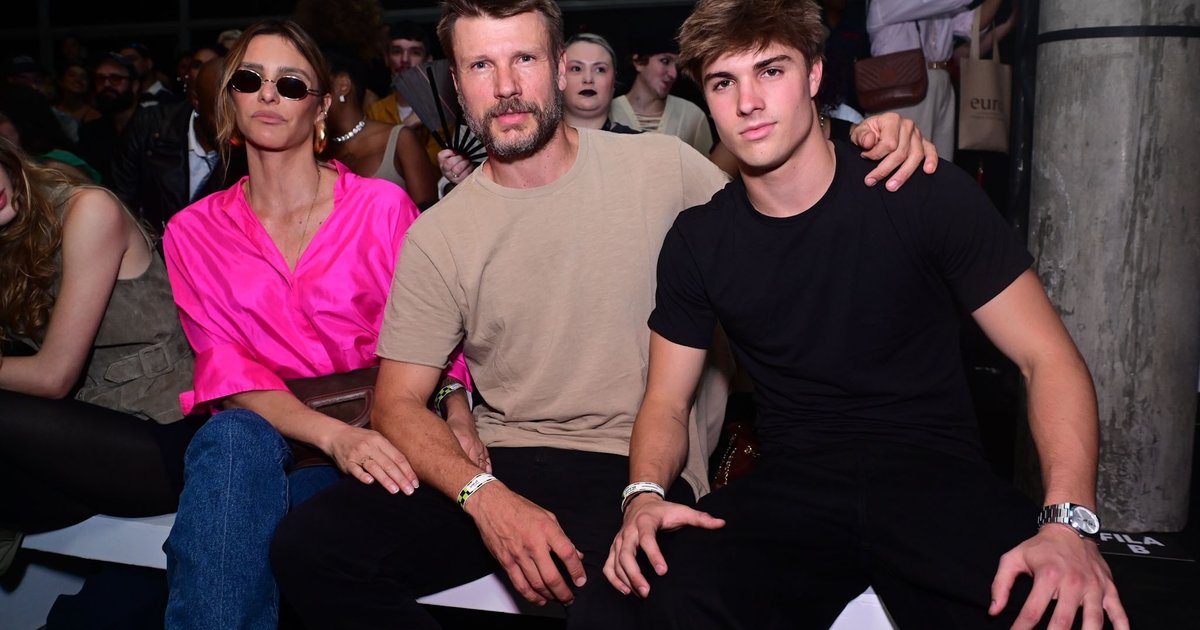 Fernanda Lima e Francisco acompanham João Hilbert em desfile no SPFW