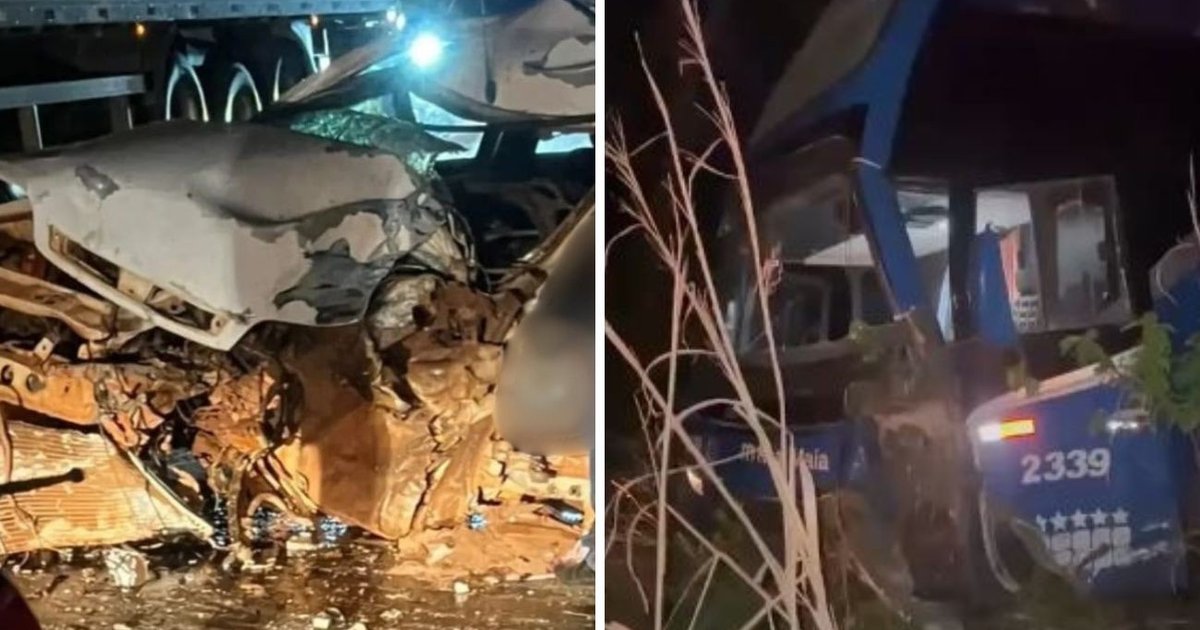 Motorista morre em batida frontal entre carro e ônibus na TO-010, no Tocantins