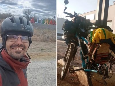 Ciclista brasileiro pedala 5 mil km, tem bike quebrada e caminha 20 km na Patagônia