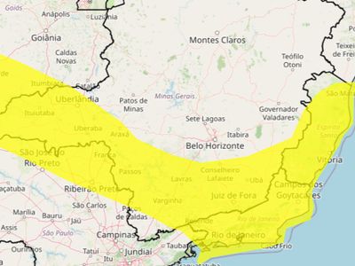 Inmet alerta para ciclone com risco de vendaval em 389 cidades de MG