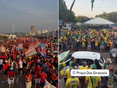 Apoiadores de Lula e Flávio Bolsonaro ocupam ruas de Palmas na véspera do segundo turno