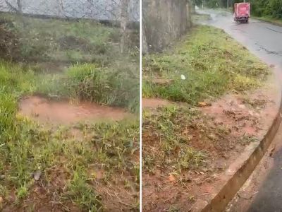 Água quente brota do chão em Caldas Novas e viraliza nas redes