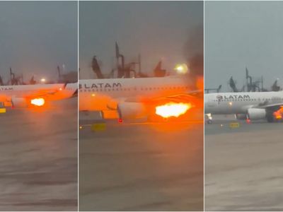 Asa de avião da Latam pega fogo antes da decolagem no Peru; passageiros desembarcam sem ferimentos