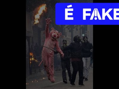 Imagem de Pantera Cor-de-Rosa em protesto de Paris é criada por IA