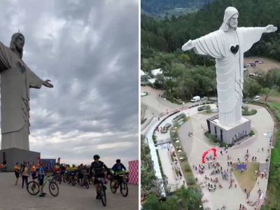 Mais de 600 ciclistas completam percurso de 52 km entre monumentos religiosos até o Cristo Protetor