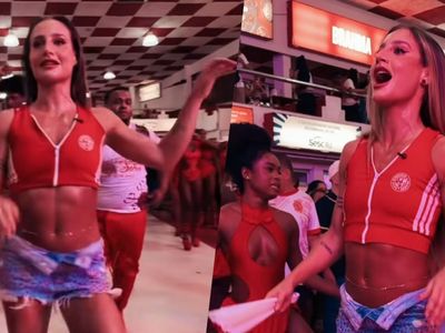 Bruna Griphao ensaia samba no Salgueiro e recebe elogios nas redes sociais