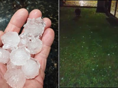 Chuva de granizo atinge Três Passos, no Noroeste do Rio Grande do Sul