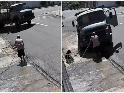 Caminhão desgovernado atropela avó e neta em calçada no interior de São Paulo