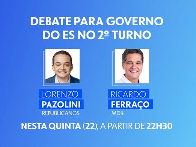 Debate entre Pazolini e Ferraço na TV Gazeta define rumos do governo capixaba