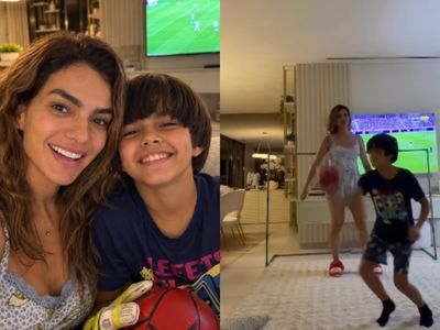 Kelly Key brinca de futebol com filho em Luanda e vídeo repercute nas redes