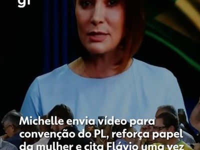Michelle Bolsonaro envia vídeo a convenção do PL e cita Flávio em gesto de trégua familiar
